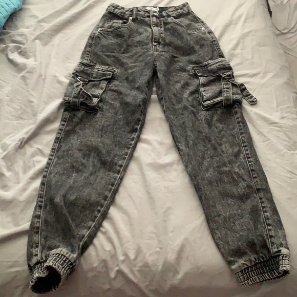 Faded denim cargo pants garage - Picture 1 of 3